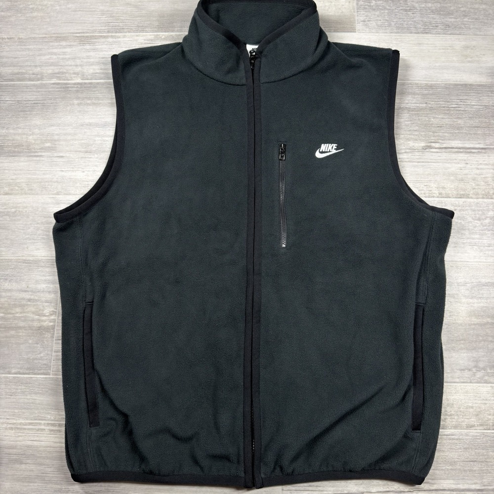 Nike Therma-Fit Club Gilet Fleece Jacket - Men's Size Medium Black - HV1446-010